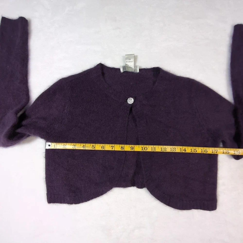 Spiegel Purple Angora‎ Lambswool Shrug Cardigan M Soft Coquette Balletcore Crop